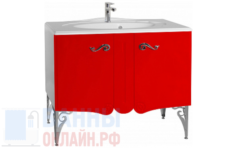 Тумба с раковиной Bellezza Эстель 100 красная
