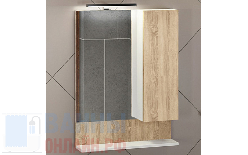 Зеркало-шкаф Comforty Рига 60 дуб сонома