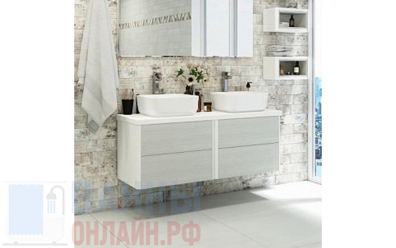 Тумба с раковиной Акватон Брук 120 (60+60) дуб латте