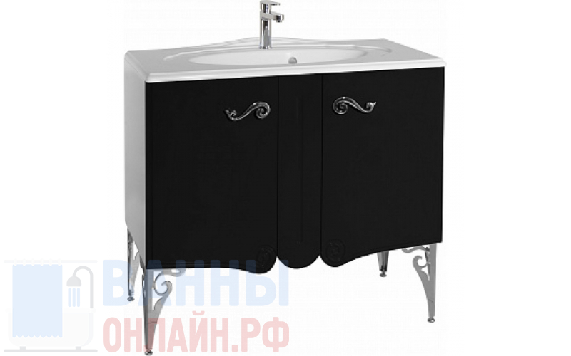 Тумба с раковиной Bellezza Эстель 80 черная