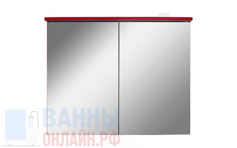 Зеркало-шкаф Am.Pm Spirit V2.0 80 с LED-подсветкой, красный глянец