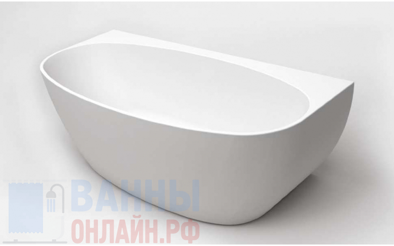 Отдельностоящая, овальная акриловая ванна в комплекте со сливом-переливом цвета хром BelBagno BB83-1500 Белый