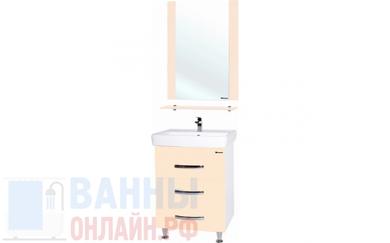Мебель для ванной Bellezza Рокко 70 бежевая напольная 3 ящика