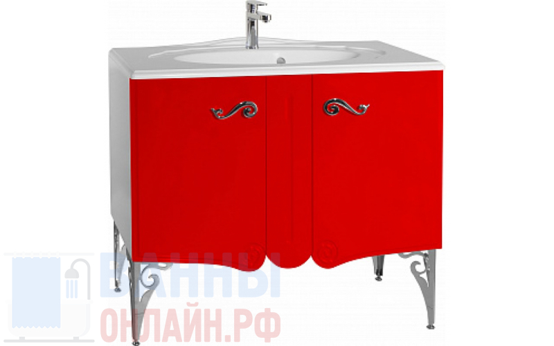 Тумба с раковиной Bellezza Эстель 90 красная