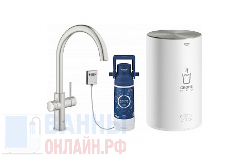 Смеситель Grohe Red II Duo 30083DC1 для кухонной мойки, с водонагревателем