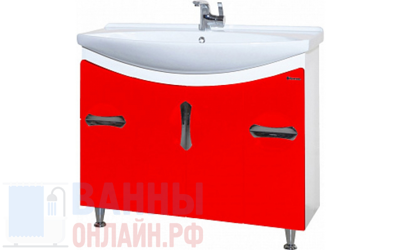 Тумба с раковиной Bellezza Лагуна 105 красная