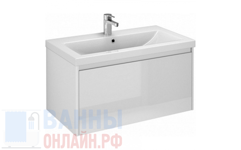 Тумба с раковиной Velvex Klaufs 80.1Y белая, подвесная