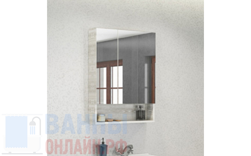 Зеркало-шкаф Comforty Никосия 60 дуб белый