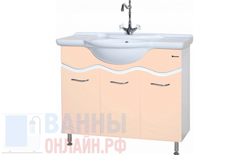 Тумба с раковиной Bellezza Мари 105 белая/бежевая