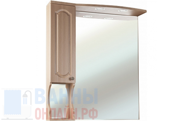Зеркало-шкаф Bellezza Камелия 85 L светлый лен