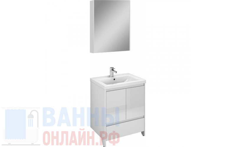Мебель для ванной Velvex Klaufs 60.2D.1Y белая, напольная