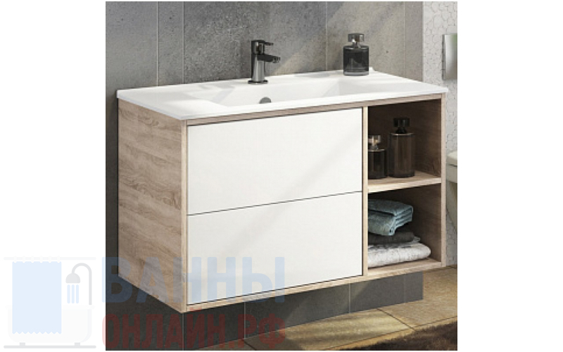 Тумба с раковиной Comforty Гамбург 90 дуб сонома