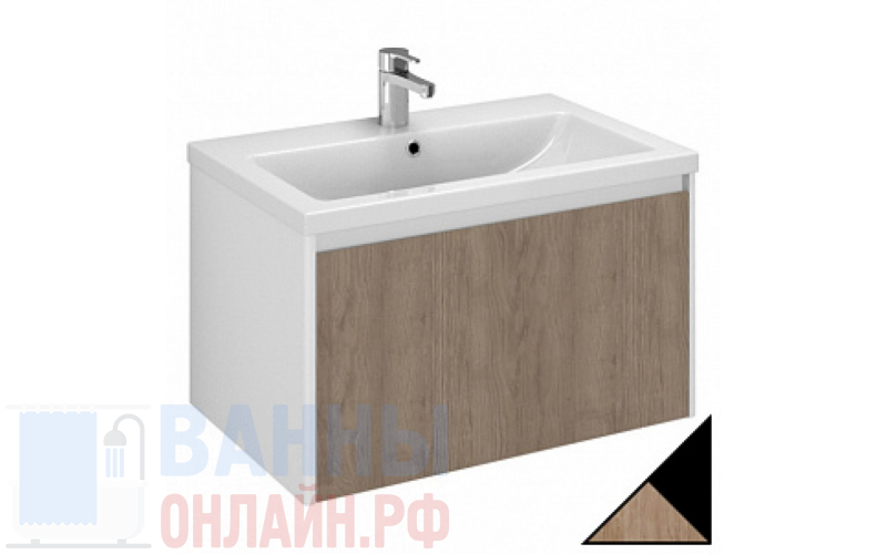 Тумба с раковиной Velvex Klaufs 70.1Y черная, шатанэ, подвесная