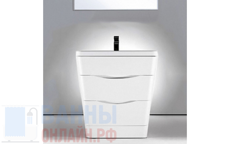 Тумба с раковиной BelBagno Piramide 80 bianco lucido