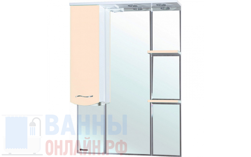 Зеркало-шкаф Bellezza Мари 75 L белый/бежевый