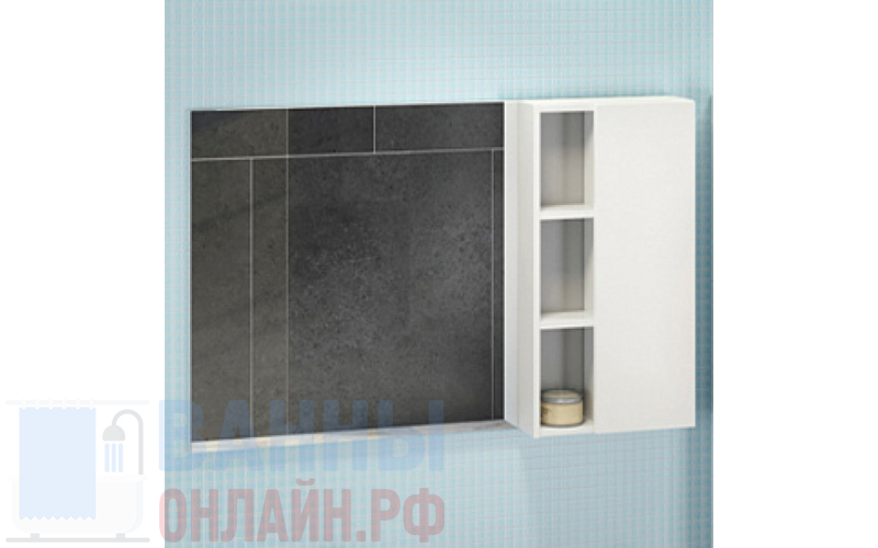 Зеркало-шкаф Comforty Милан 120 белый глянец