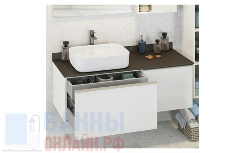 Тумба с раковиной Comforty Милан 120 белый глянец