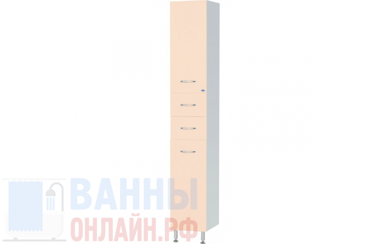 Шкаф-пенал Bellezza Уют 35 L бежевый с бельевой корзиной