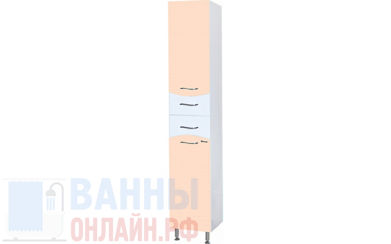 Шкаф-пенал Bellezza Мари 35 L белый/бежевый с бельевой корзиной