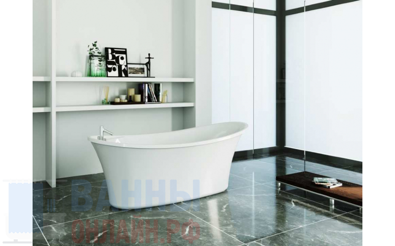 Отдельностоящая, овальная акриловая ванна BelBagno BB302 Белый