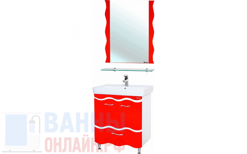Мебель для ванной Bellezza Мари Волна 70 белая/красная