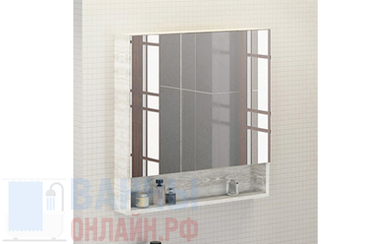 Зеркало-шкаф Comforty Никосия 80 дуб белый