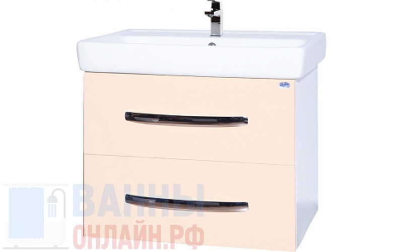 Тумба с раковиной Bellezza Рокко 60 подвесная бежевая 2 ящика