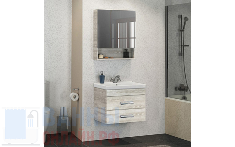 Мебель для ванной Comforty Никосия 60 дуб белый