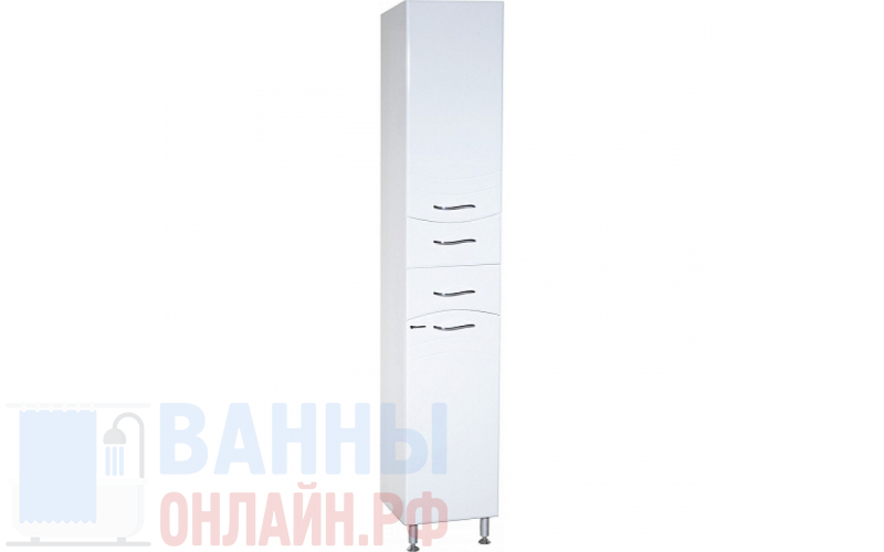 Шкаф-пенал Bellezza Мари 35 R белый с бельевой корзиной
