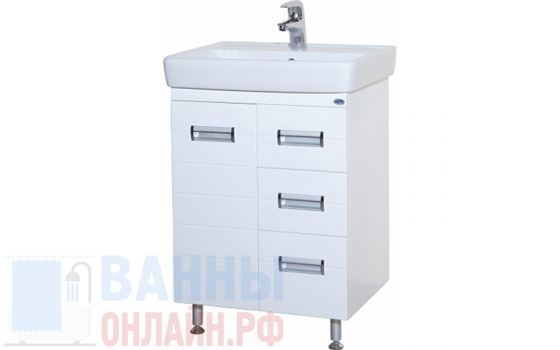 Тумба с раковиной Bellezza Сиена 60 2 ящика белая