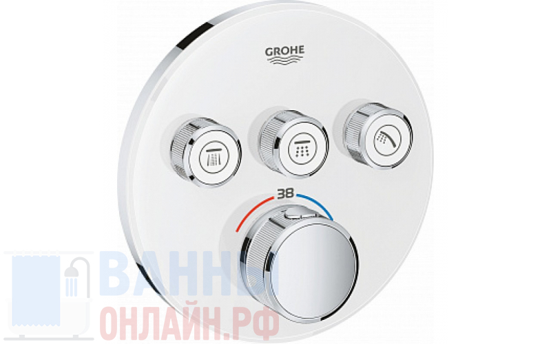 Термостат Grohe Grohtherm SmartControl 29904LS0 для ванны с душем, moon white