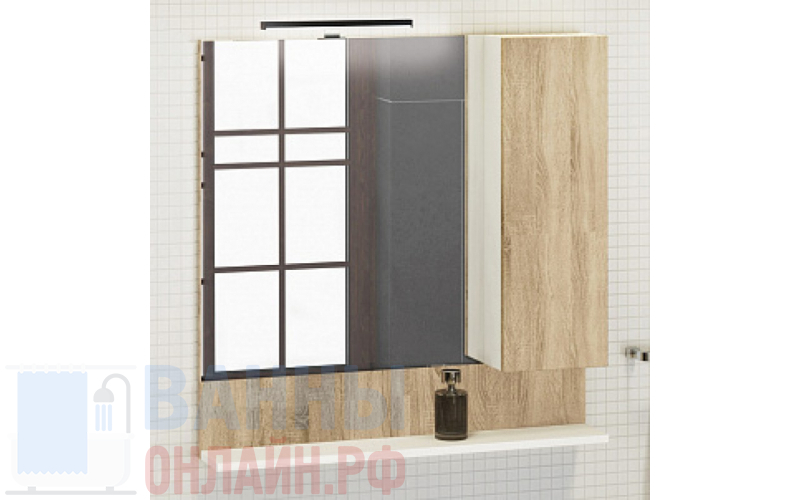 Зеркало-шкаф Comforty Рига 80 дуб сонома