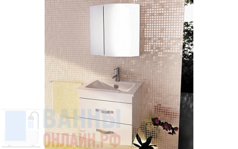 Мебель для ванной Comforty Лаура 60-2 белый глянец