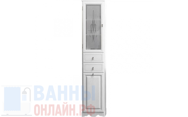 Шкаф-пенал Opadiris Тибет 40 L белый матовый, с бельевой корзиной