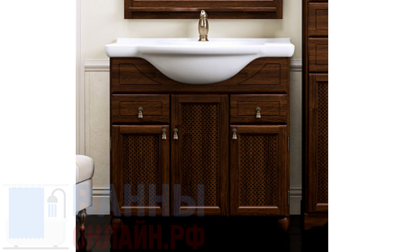 Тумба с раковиной Opadiris Тибет 80 с декоративной решеткой, нагал