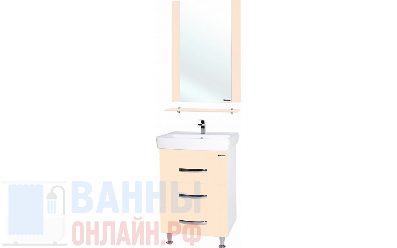 Мебель для ванной Bellezza Рокко 60 бежевая напольная 3 ящика