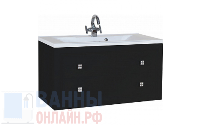 Тумба с раковиной Bellezza Милан 100 черная