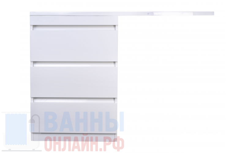 Тумба напольная "Даллас 120" (3 ящ.) Люкс белая, PLUS