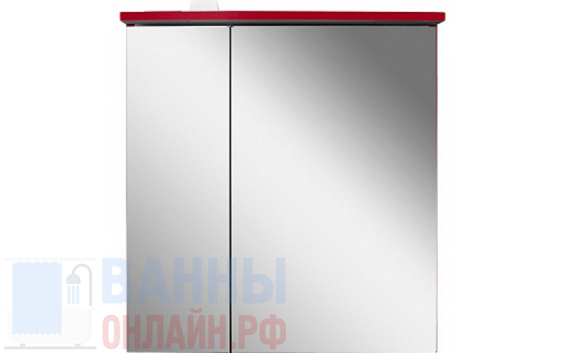 Зеркало-шкаф Am.Pm Spirit V2.0 60 L с LED-подсветкой, красный глянец
