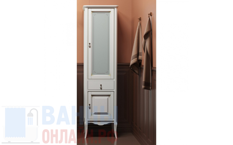 Шкаф-пенал Opadiris Лоренцо 45 R белый с патиной
