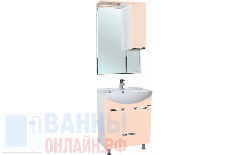 Мебель для ванной Bellezza Альфа 55 бежевая с нижним ящиком