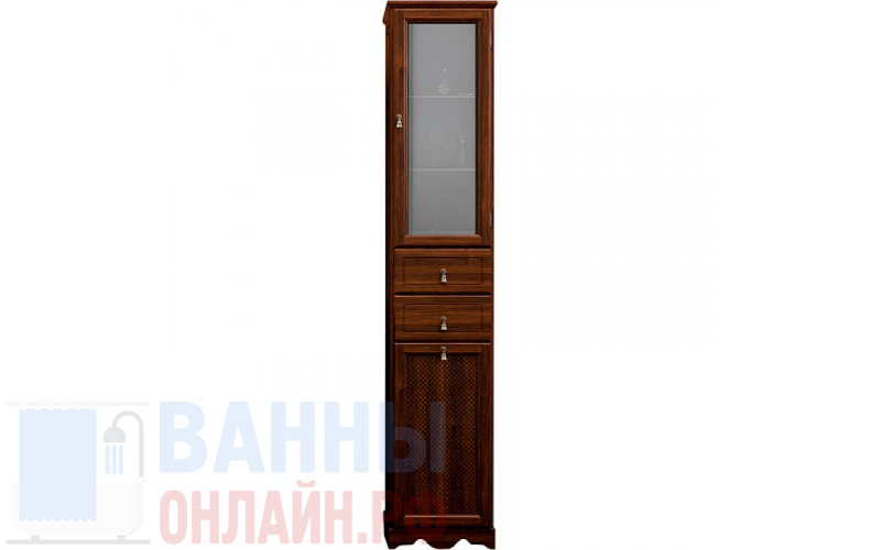 Шкаф-пенал Opadiris Тибет 40 R нагал, матовое стекло, с бельевой корзиной