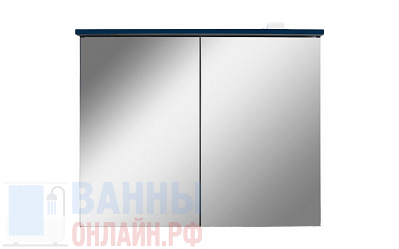 Зеркало-шкаф Am.Pm Spirit V2.0 80 с LED-подсветкой, глубокий синий