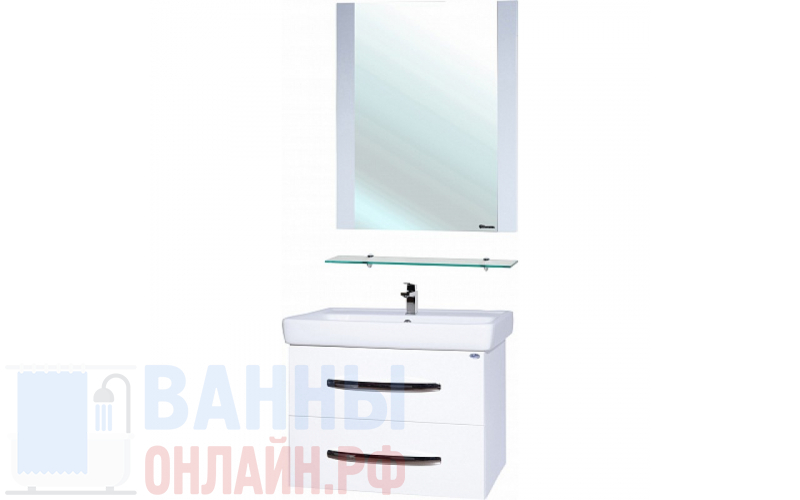 Мебель для ванной Bellezza Рокко 80 подвесная белая 2 ящика