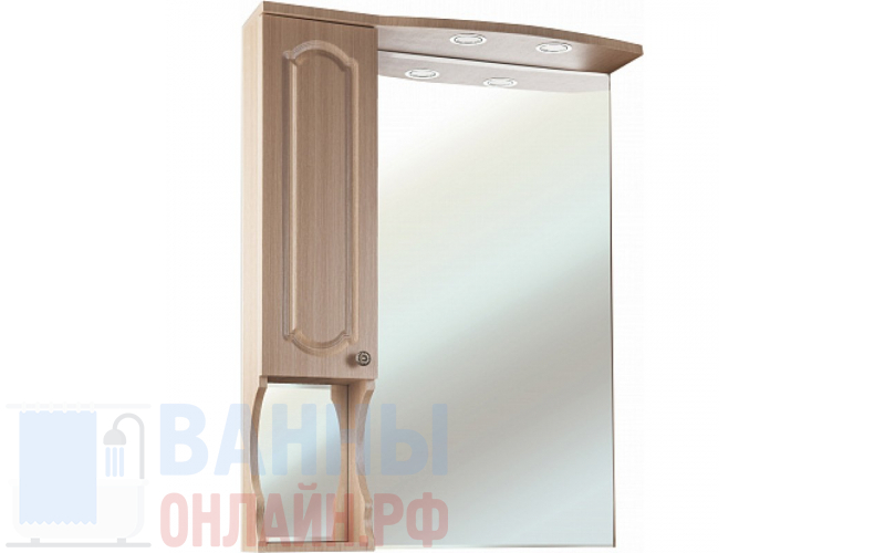 Зеркало-шкаф Bellezza Камелия 65 L светлый лен