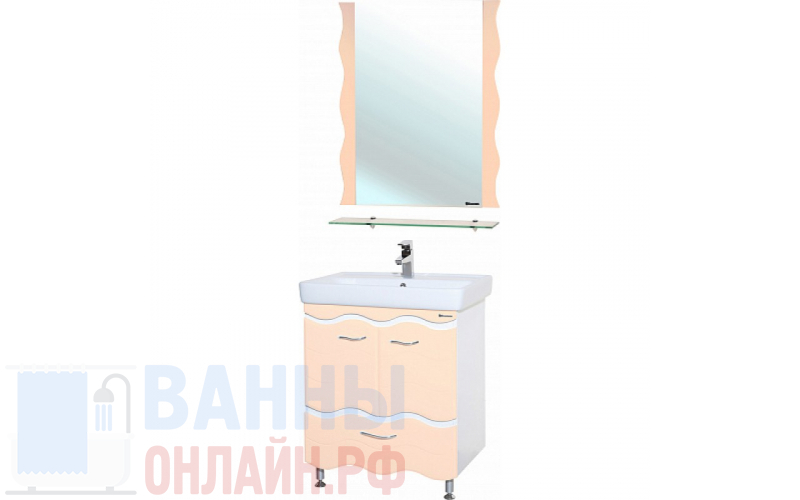 Мебель для ванной Bellezza Мари Волна 80 белая/бежевая
