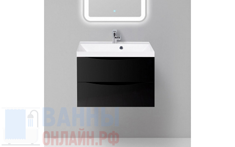Тумба с раковиной BelBagno Marino 70 nero lucido