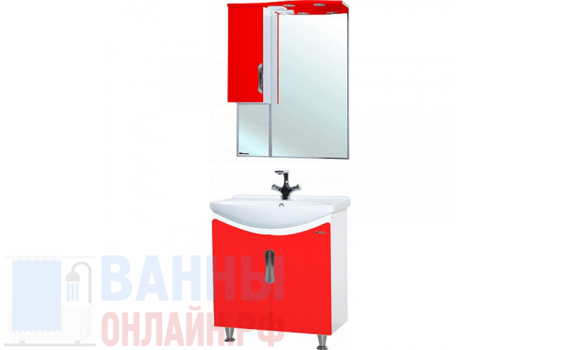 Мебель для ванной Bellezza Лагуна 65 прямая красная
