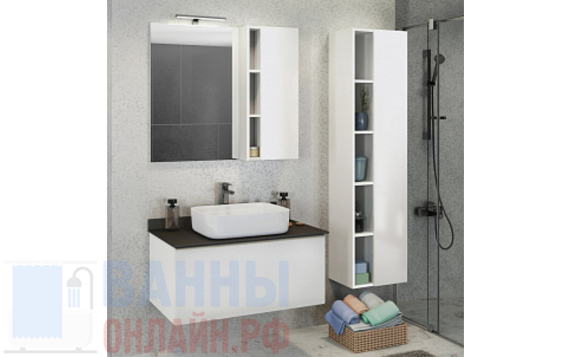 Мебель для ванной Comforty Милан 90 белый глянец