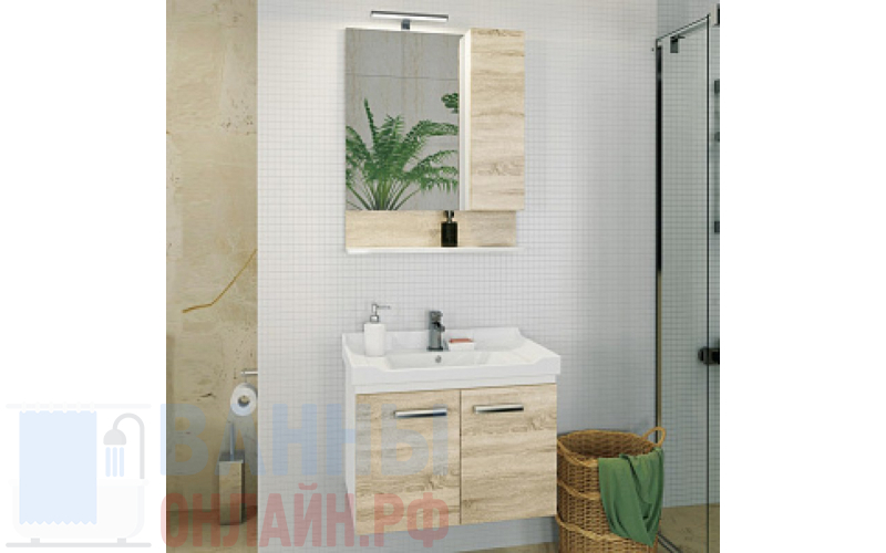 Мебель для ванной Comforty Рига 60 дуб сонома